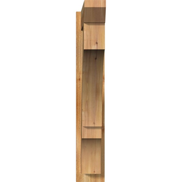 Balboa Slat Rough Sawn Outlooker, Western Red Cedar, 6W X 28D X 36H